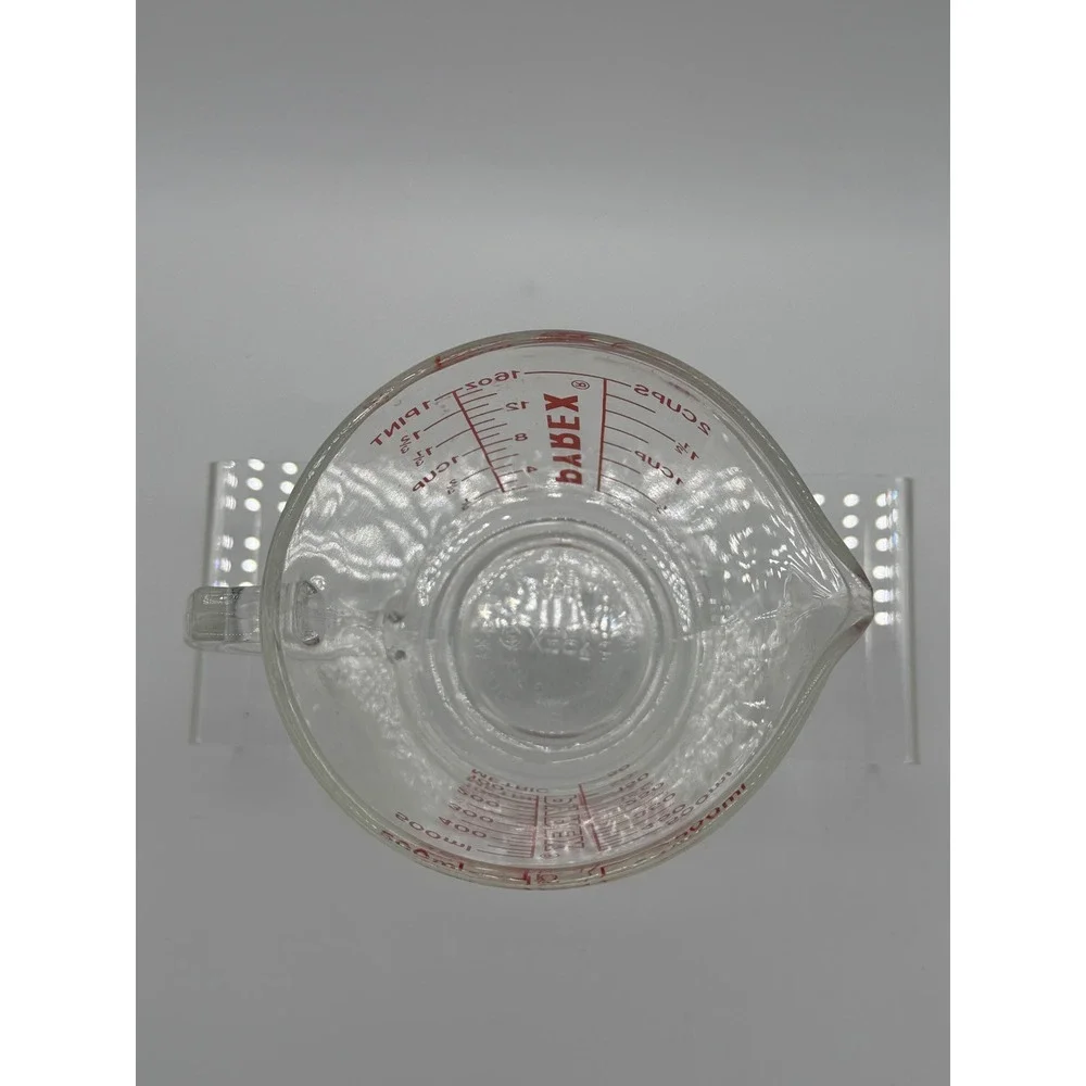 Pyrex Measuring Cup 2 Cup 16oz Clear Red Lettering Excellent Vintage 516 USA